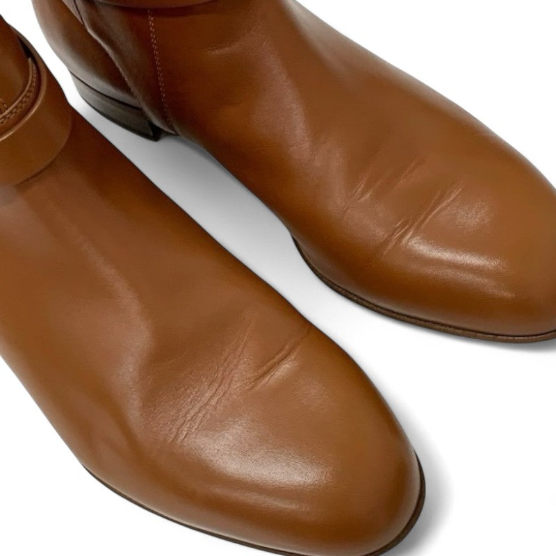 エルメス HERMES ネオ ブーツ ショートブーツ 靴 シューズ レザー ブラウン シルバー ケリー金具