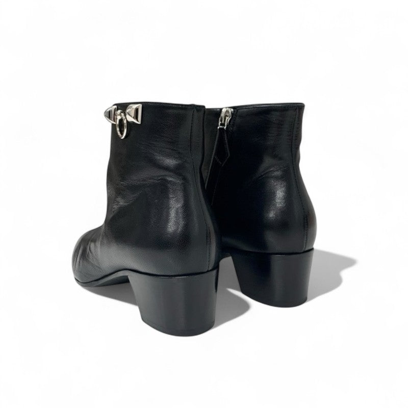 エルメス HERMES ブーツ ショートブーツ 靴 シューズ レザー ブラック 黒 シルバー コリエドシアン スタッズ