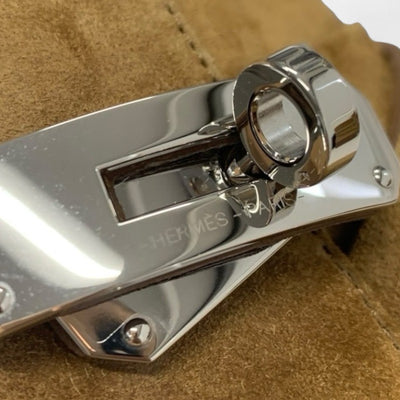 エルメス HERMES フレンチー ブーツ ショートブーツ 靴 シューズ スエード ブラウン シルバー 未使用 ケリー金具