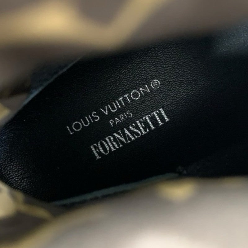 ルイヴィトン LOUIS VUITTON ピローライン モノグラム ブーツ ショートブーツ 靴 シューズ ナイロン ブラウン マルチカラー フォルナセッティ アンクルブーツ