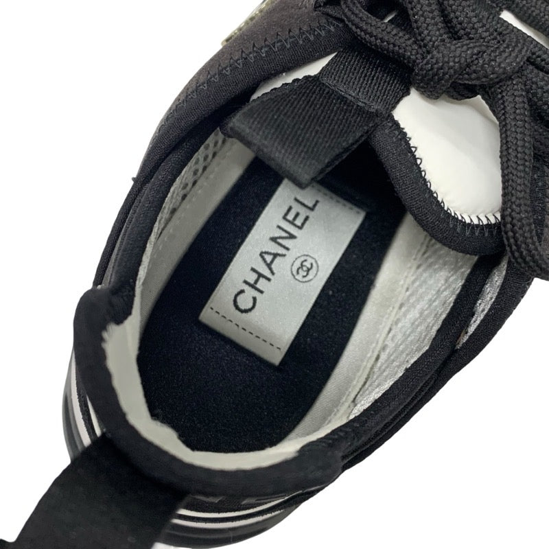 シャネル CHANEL スニーカー 靴 シューズ ファブリック スエード ブラック 黒 ココマーク ロゴ