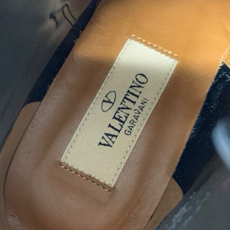 ヴァレンティノ VALENTINO ブーツ ショートブーツ 靴 シューズ レザー ブラック 黒 ゴールド 未使用 ロックスタッズ ベルト