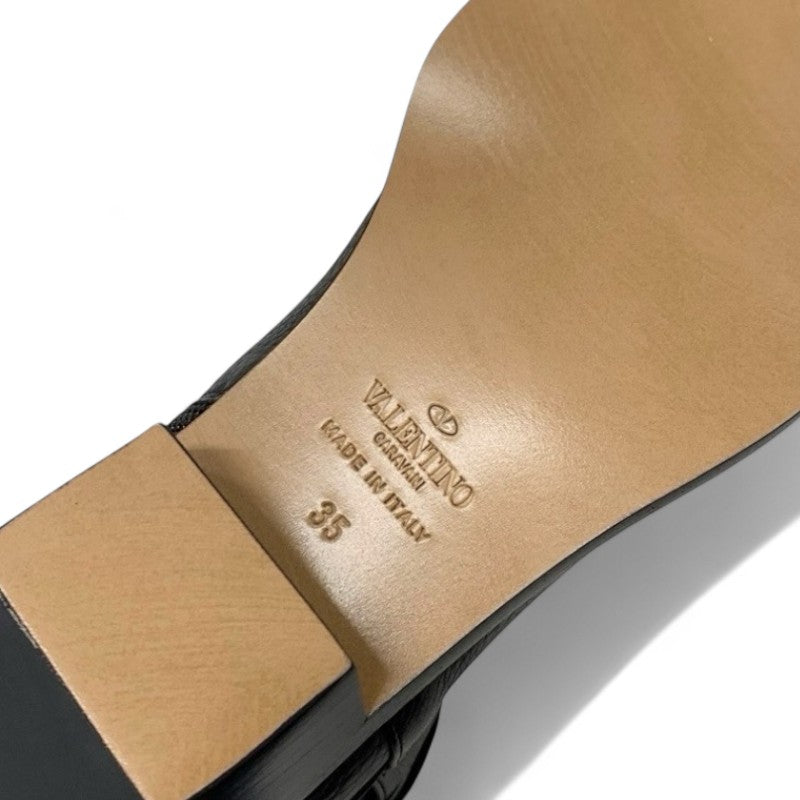 ヴァレンティノ VALENTINO ブーツ ショートブーツ 靴 シューズ レザー ブラック 黒 ゴールド 未使用 ロックスタッズ ベルト