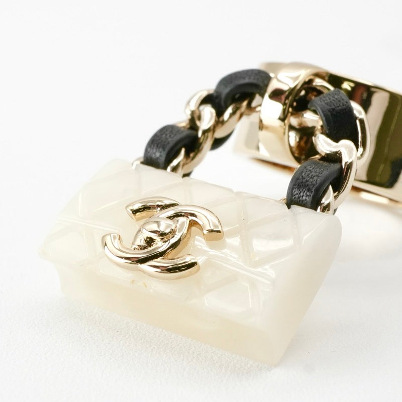 シャネル CHANEL リング 指輪 ゴールド ホワイト ブラック ココマーク マトラッセ バッグチャーム