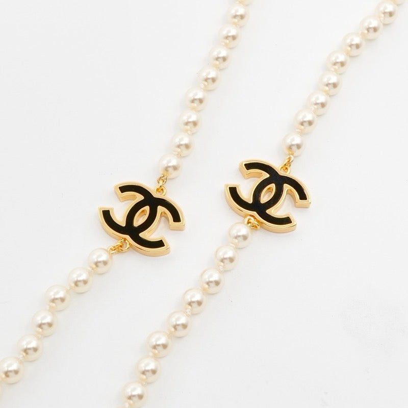 シャネル CHANEL ネックレス ペンダント チョーカー ゴールド ホワイト ブラック ココマーク ロングネックレス
