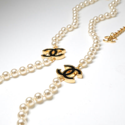 シャネル CHANEL ネックレス ペンダント チョーカー ゴールド ホワイト ブラック ココマーク ロングネックレス