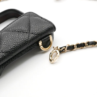 シャネル CHANEL 携帯・スマホアクセサリー ブラック ゴールド ココマーク マトラッセ iPhone14promax iPhoneケース チェーン