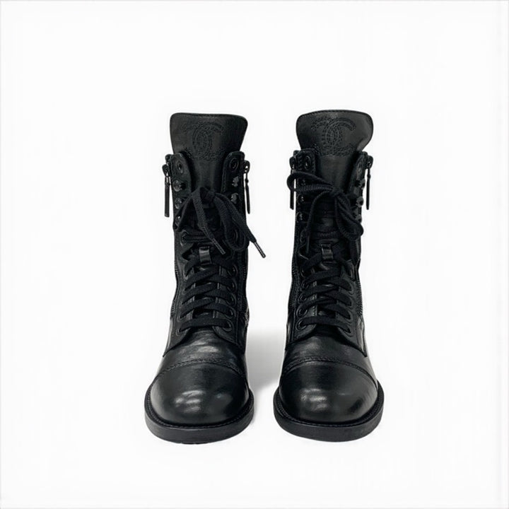 シャネル CHANEL ブーツ ショートブーツ 靴 シューズ レザー ブラック