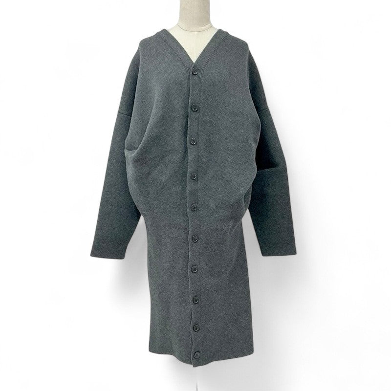 ロエベ LOEWE トップス グレー ドレープコート ロングカーディガン ワンピース