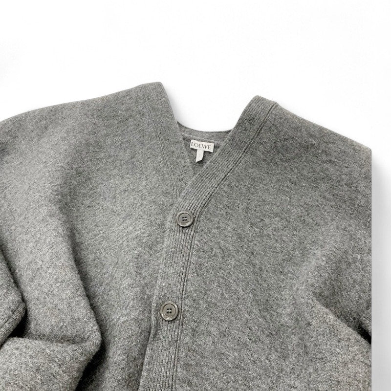 ロエベ LOEWE トップス グレー ドレープコート ロングカーディガン ワンピース