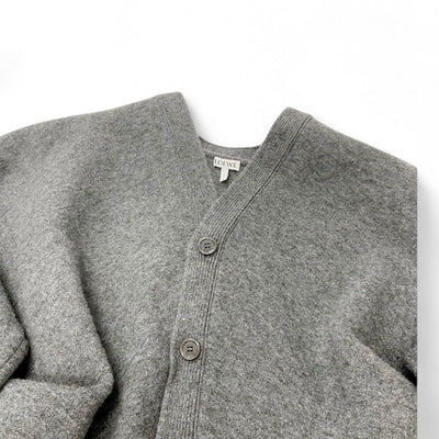 ロエベ LOEWE トップス グレー ドレープコート ロングカーディガン ワンピース