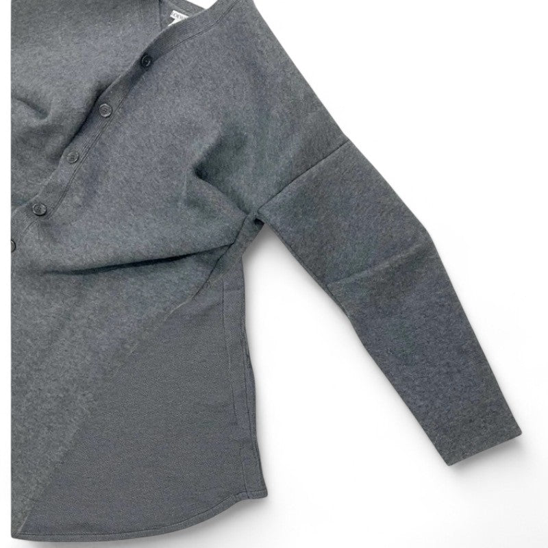 ロエベ LOEWE トップス グレー ドレープコート ロングカーディガン ワンピース