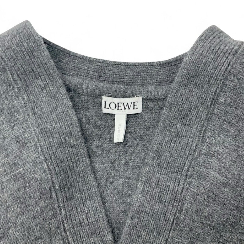 ロエベ LOEWE トップス グレー ドレープコート ロングカーディガン ワンピース