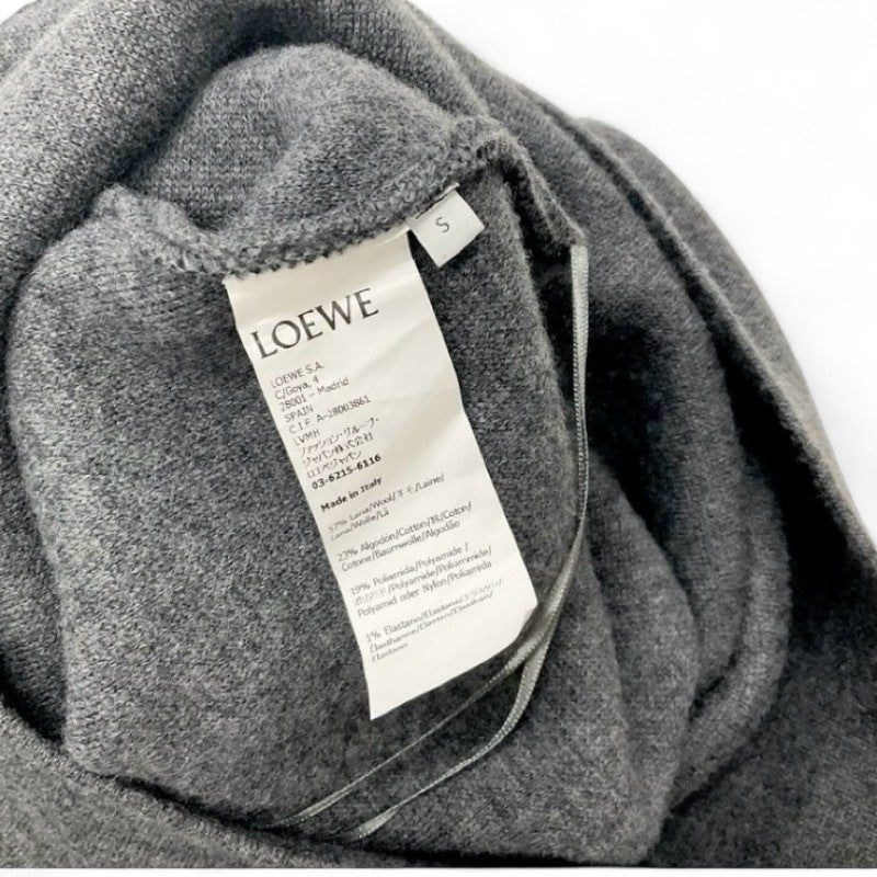 ロエベ LOEWE トップス グレー ドレープコート ロングカーディガン ワンピース