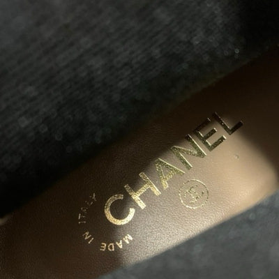 シャネル CHANEL ブーツ ショートブーツ 靴 シューズ レザー パテント ベージュ ブラック ココマーク サイドゴア