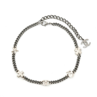 シャネル CHANEL ネックレス ペンダント チョーカー シルバー ココマーク クローバー スター ラインストーン