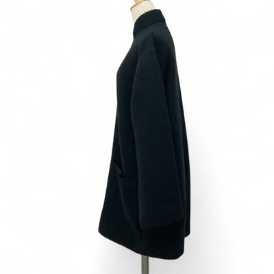 エルメス HERMES アウター ブラック リバーシブル ジップアップ バイアスH ニット コート