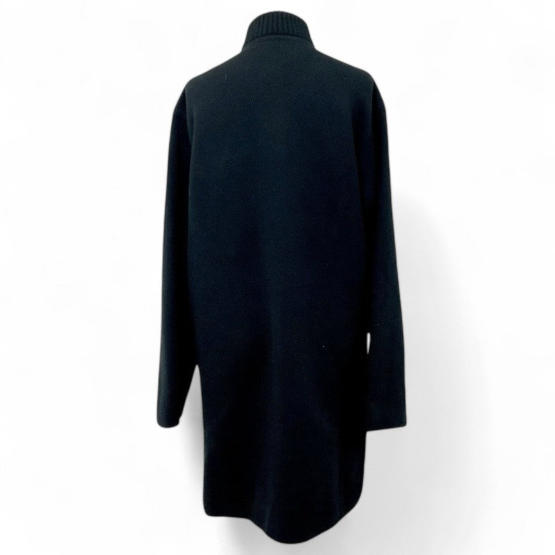 エルメス HERMES アウター ブラック リバーシブル ジップアップ バイアスH ニット コート