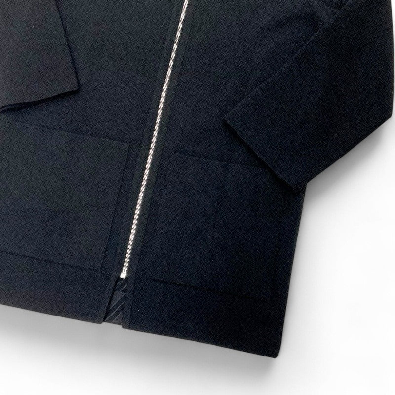 エルメス HERMES アウター ブラック リバーシブル ジップアップ バイアスH ニット コート