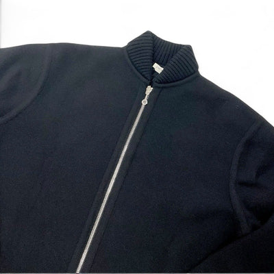 エルメス HERMES アウター ブラック リバーシブル ジップアップ バイアスH ニット コート