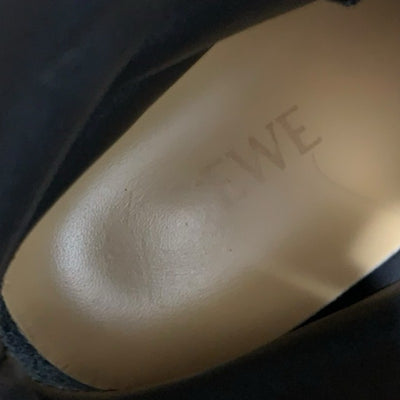 ロエベ LOEWE ブーツ ショートブーツ 靴 シューズ レザー ブラック 黒 ロゴ レースアップ コンバットブーツ