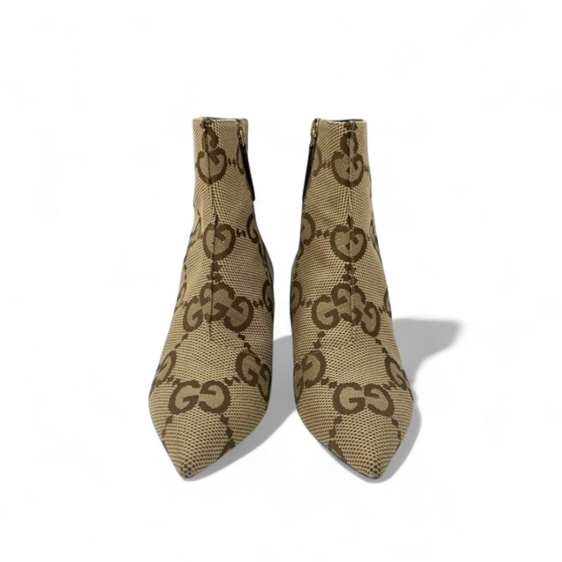 グッチ GUCCI ブーツ ショートブーツ 靴 シューズ キャンバス ベージュ ブラウン バレンシアガ GGキャンバス ロゴ ザハッカー プロジェクト