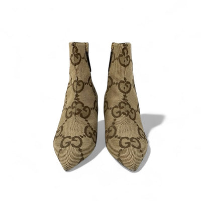 グッチ GUCCI ブーツ ショートブーツ 靴 シューズ キャンバス ベージュ ブラウン バレンシアガ GGキャンバス ロゴ ザハッカー プロジェクト