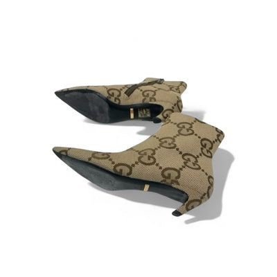 グッチ GUCCI ブーツ ショートブーツ 靴 シューズ キャンバス ベージュ ブラウン バレンシアガ GGキャンバス ロゴ ザハッカー プロジェクト