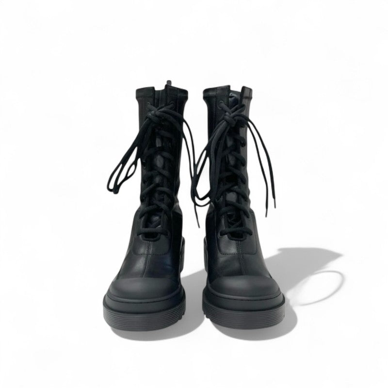 クリスチャンディオール CHRISTIAN DIOR アーケード ブーツ ショートブーツ 靴 シューズ レザー ブラック 黒 未使用 ロゴ レースアップ ジップ ミドルブーツ