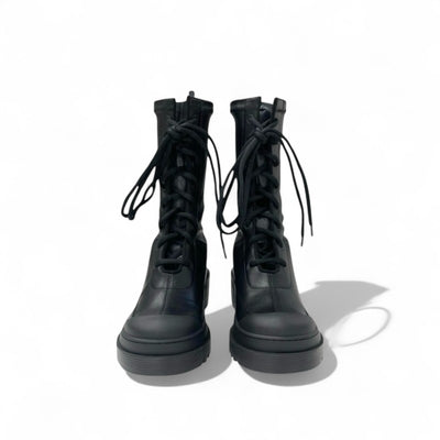 クリスチャンディオール CHRISTIAN DIOR アーケード ブーツ ショートブーツ 靴 シューズ レザー ブラック 黒 未使用 ロゴ レースアップ ジップ ミドルブーツ