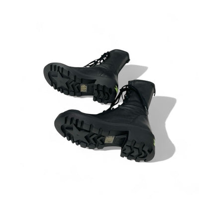 クリスチャンディオール CHRISTIAN DIOR アーケード ブーツ ショートブーツ 靴 シューズ レザー ブラック 黒 未使用 ロゴ レースアップ ジップ ミドルブーツ