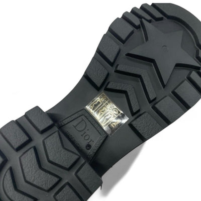 クリスチャンディオール CHRISTIAN DIOR アーケード ブーツ ショートブーツ 靴 シューズ レザー ブラック 黒 未使用 ロゴ レースアップ ジップ ミドルブーツ