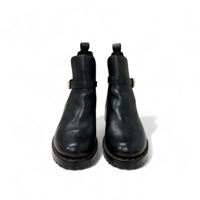 ルイヴィトン LOUIS VUITTON モノグラム ブーツ ショートブーツ 靴 シューズ レザー ブラック ブラウン 黒 ストラップ アンクルブーツ