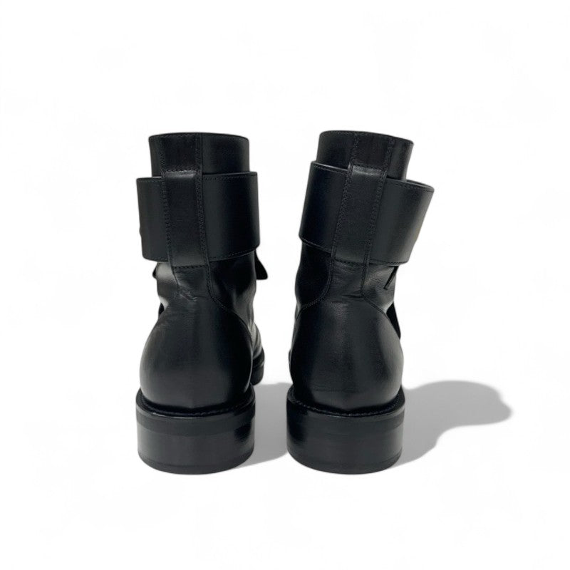 ルイヴィトン LOUIS VUITTON ワンダーランドライン ブーツ ショートブーツ 靴 シューズ レザー ブラック 黒 ゴールド アンクルブーツ レースアップ LV金具 ベルト