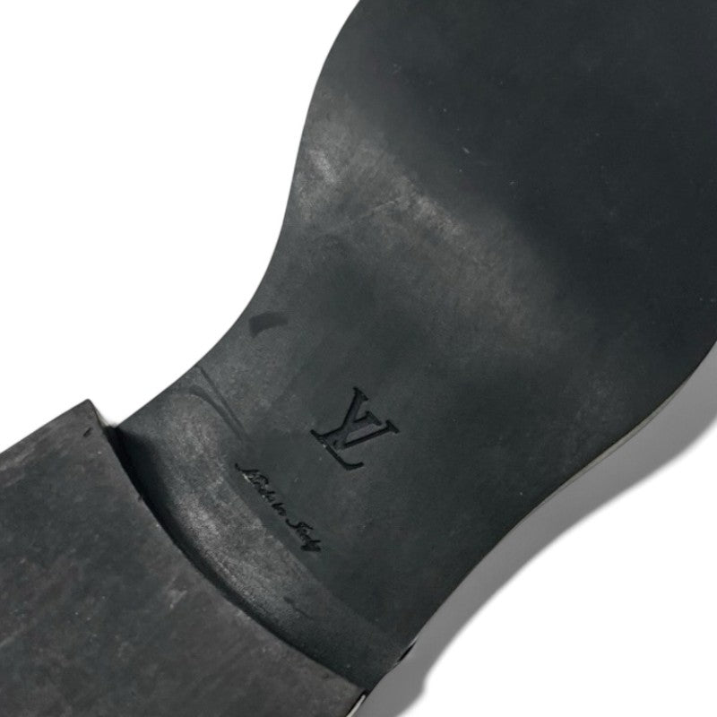 ルイヴィトン LOUIS VUITTON ワンダーランドライン ブーツ ショートブーツ 靴 シューズ レザー ブラック 黒 ゴールド アンクルブーツ レースアップ LV金具 ベルト