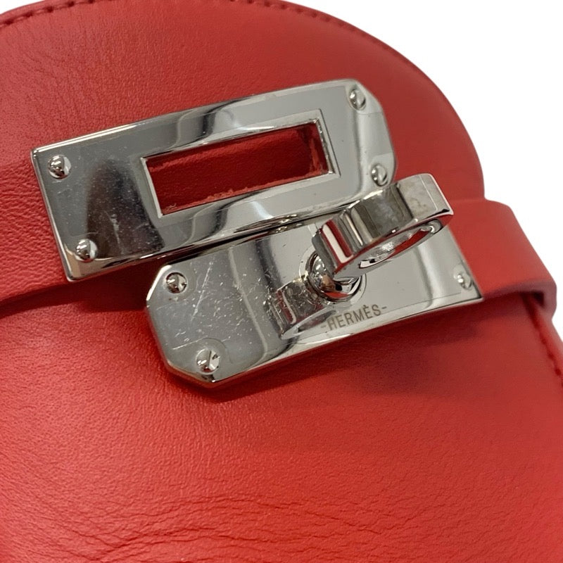 エルメス HERMES オズ フラットシューズ 靴 シューズ レザー レッド シルバー ケリー金具 ミュール