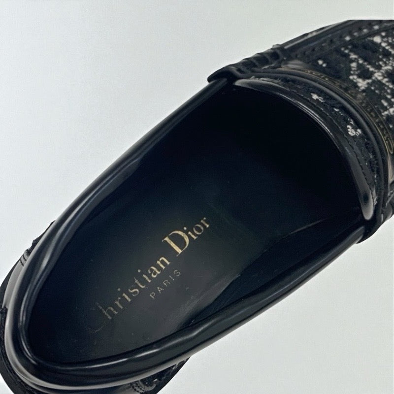クリスチャンディオール CHRISTIAN DIOR Dior Boy ローファー 革靴 靴 シューズ ファブリック レザー ブラック ホワイト 黒 プラットフォーム ロゴ カナージュ ツイード