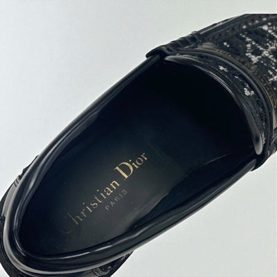 クリスチャンディオール CHRISTIAN DIOR Dior Boy ローファー 革靴 靴 シューズ ファブリック レザー ブラック ホワイト 黒 プラットフォーム ロゴ カナージュ ツイード