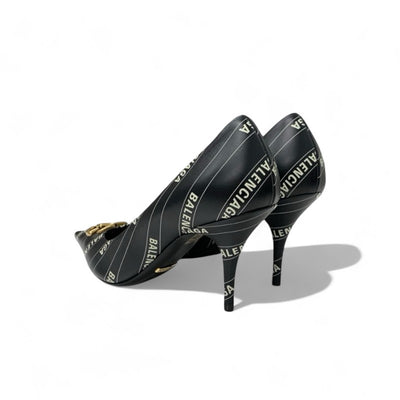 グッチ GUCCI パンプス 靴 シューズ レザー ブラック ホワイト 黒 ゴールド バレンシアガ コラボ ダブルG GGマーモント ロゴ