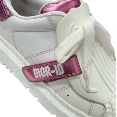 クリスチャンディオール CHRISTIAN DIOR Dior-ID スニーカー 靴 シューズ レザー ラバー ホワイト ピンク系 ロゴ ベルクロ