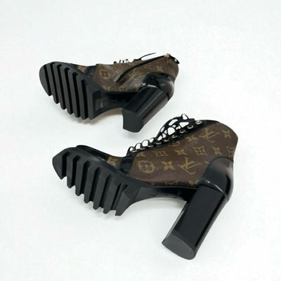 ルイヴィトン LOUIS VUITTON スタートレイルライン モノグラム ブーツ ショートブーツ 靴 シューズ レザー パテント ブラウン ブラック アンクルブーツ レースアップ