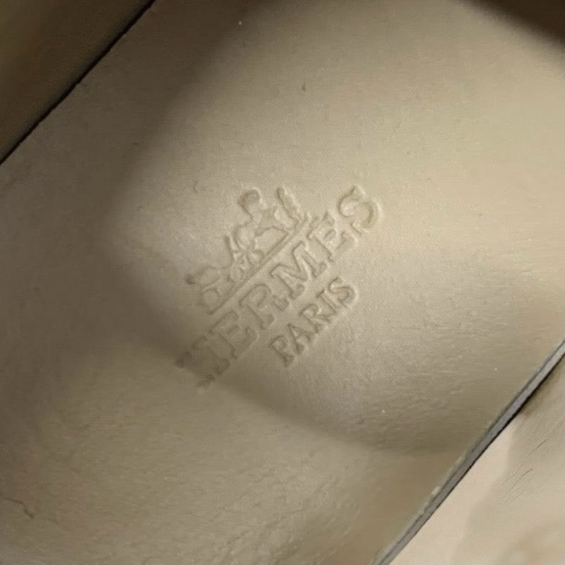 エルメス HERMES クイッカー スニーカー 靴 シューズ レザー ベージュ オレンジ イエロー ペガサス