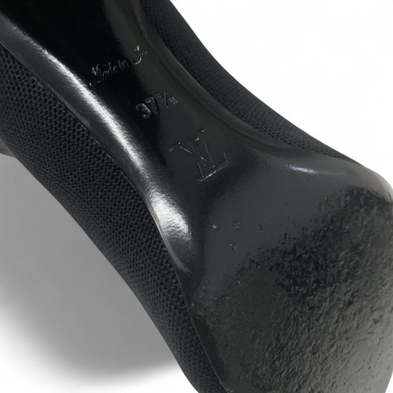 ルイヴィトン LOUIS VUITTON シルエットライン モノグラム ブーツ ショートブーツ 靴 シューズ ファブリック レザー ブラック ブラウン 黒 アンクルブーツ ソックスブーツ ニット