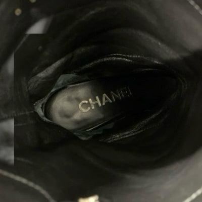 シャネル CHANEL ブーツ ロングブーツ 靴 シューズ カーフスキン ブラック 黒 ココマーク ミドルブーツ