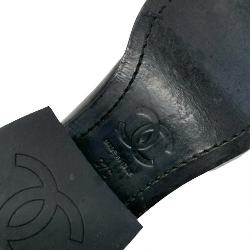シャネル CHANEL ブーツ ロングブーツ 靴 シューズ カーフスキン ブラック 黒 ココマーク ミドルブーツ