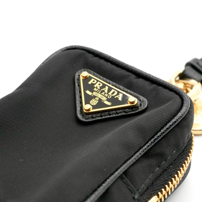 プラダ PRADA ミニポーチ ブラック ゴールド トライアングルロゴ Re-Edition 1978 Re-Nylon チャーム