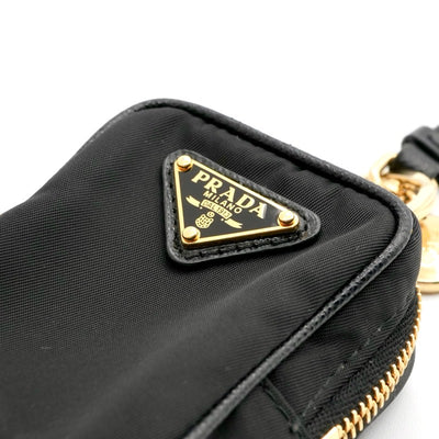 プラダ PRADA ミニポーチ ブラック ゴールド トライアングルロゴ Re-Edition 1978 Re-Nylon チャーム