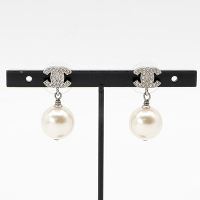 シャネル CHANEL ピアス イヤリング シルバー ココマーク ラインストーン