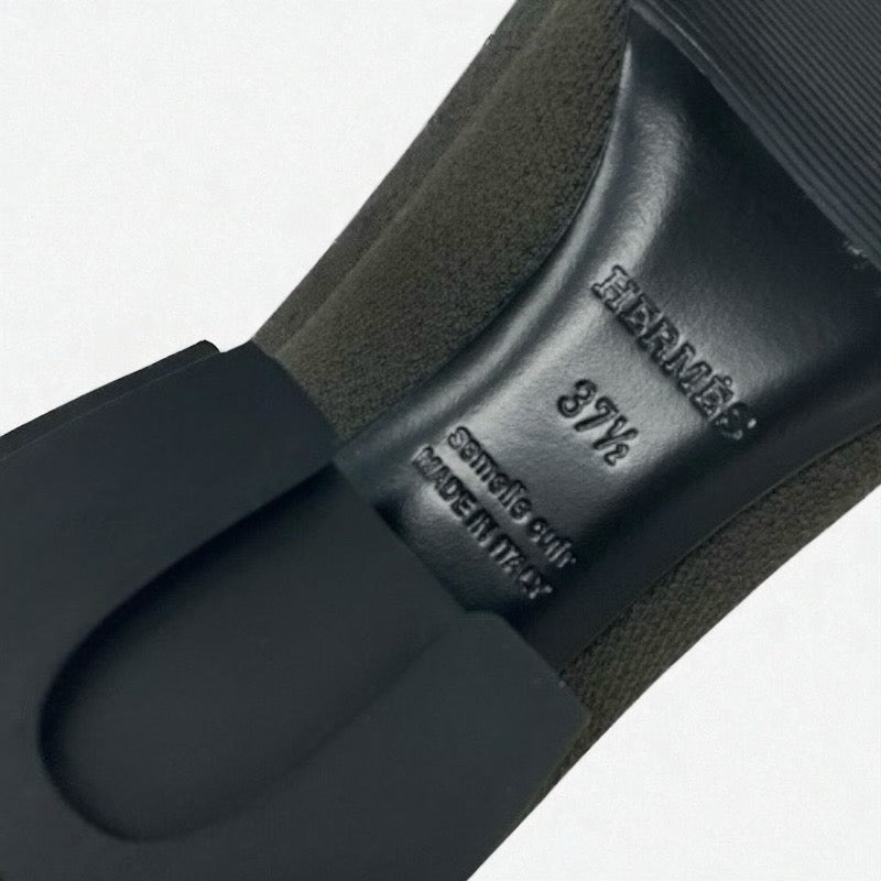 エルメス HERMES ヴォルヴェール ブーツ ショートブーツ 靴 シューズ ファブリック カーキ ニット エクスリブリス ソックスブーツ