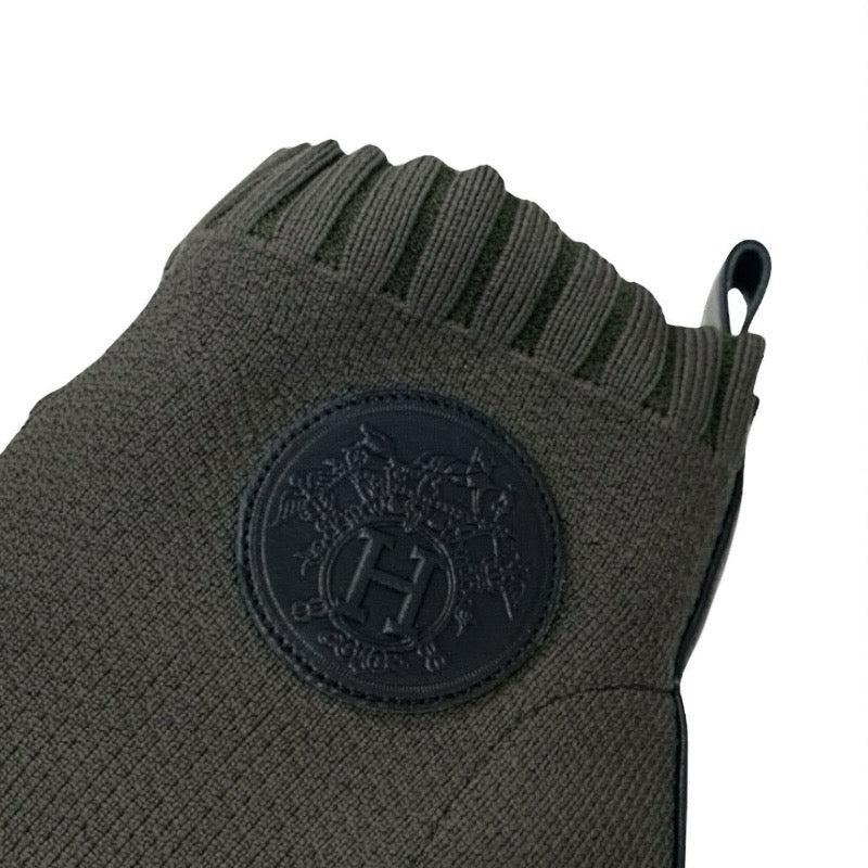 エルメス HERMES ヴォルヴェール ブーツ ショートブーツ 靴 シューズ ファブリック カーキ ニット エクスリブリス ソックスブーツ